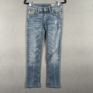 Diesel LIV Jeans Womens 25 Stretch Denim Made in Italy Embroidered Pocket 0081M